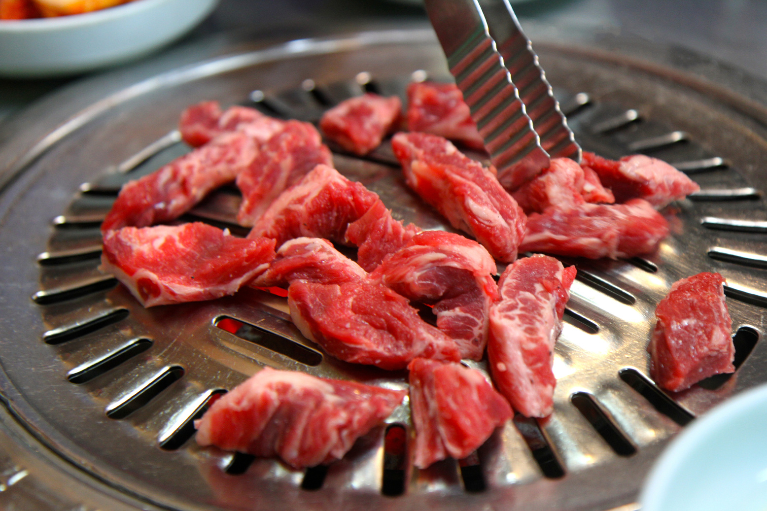Cooking raw Korean BBQ pork